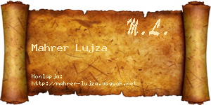 Mahrer Lujza névjegykártya